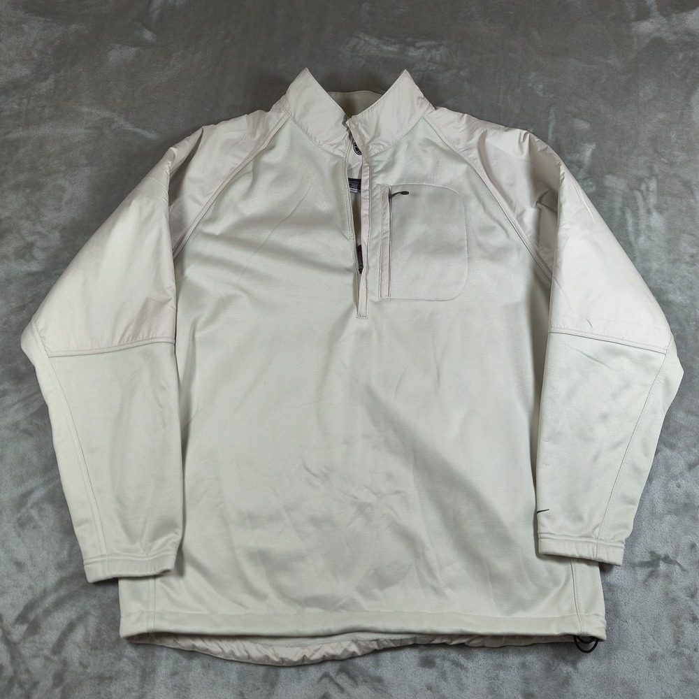 Vintage Nike‎ Golf Jacket Mens Large Ivory Therma Fit Quarter Zip Pullover